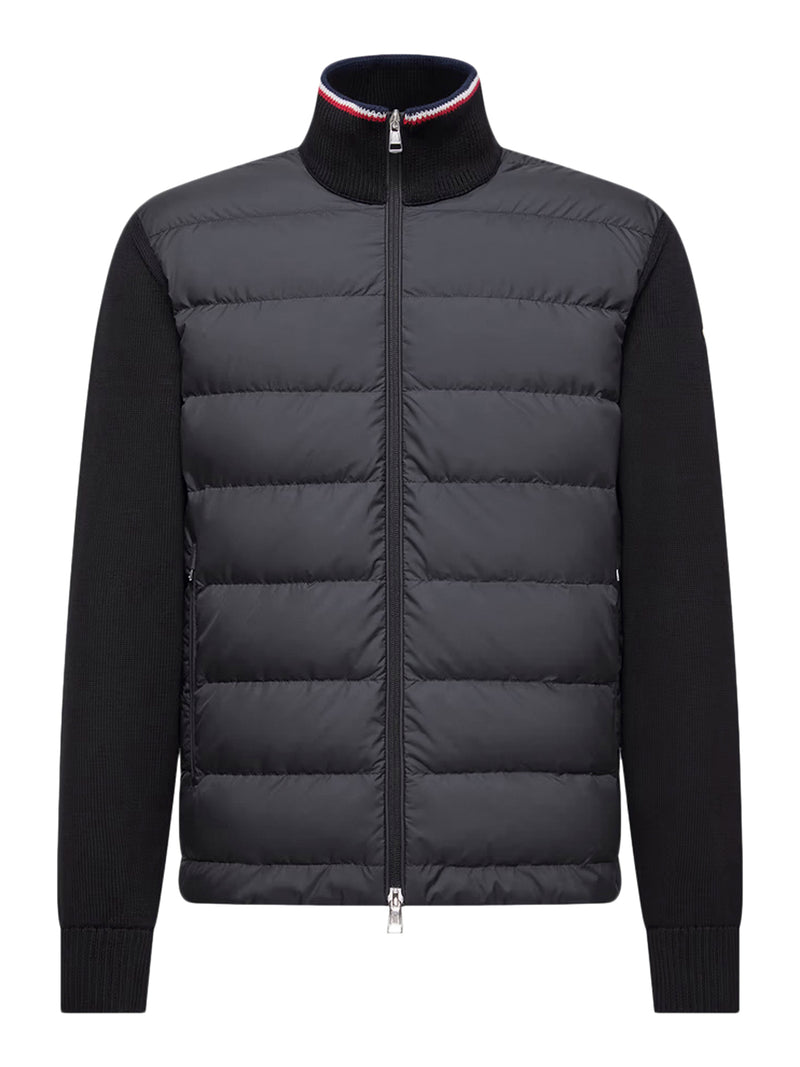 CARDIGAN IMBOTTITO IN COTONE CON ZIP