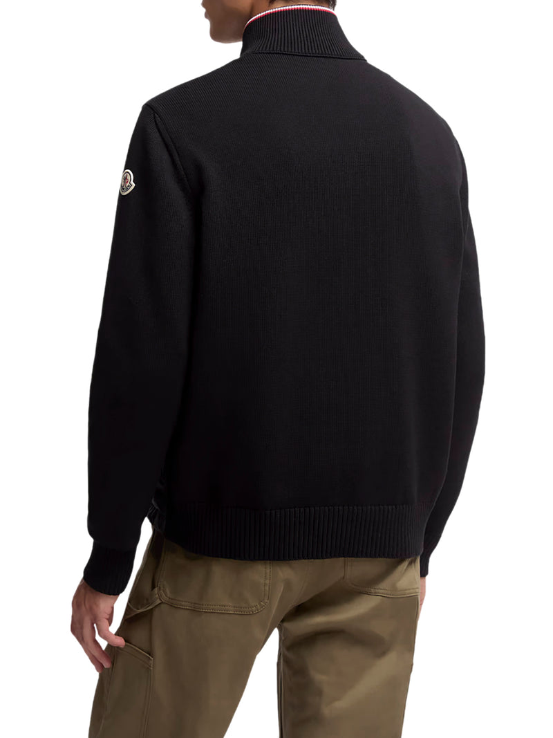 CARDIGAN IMBOTTITO IN COTONE CON ZIP