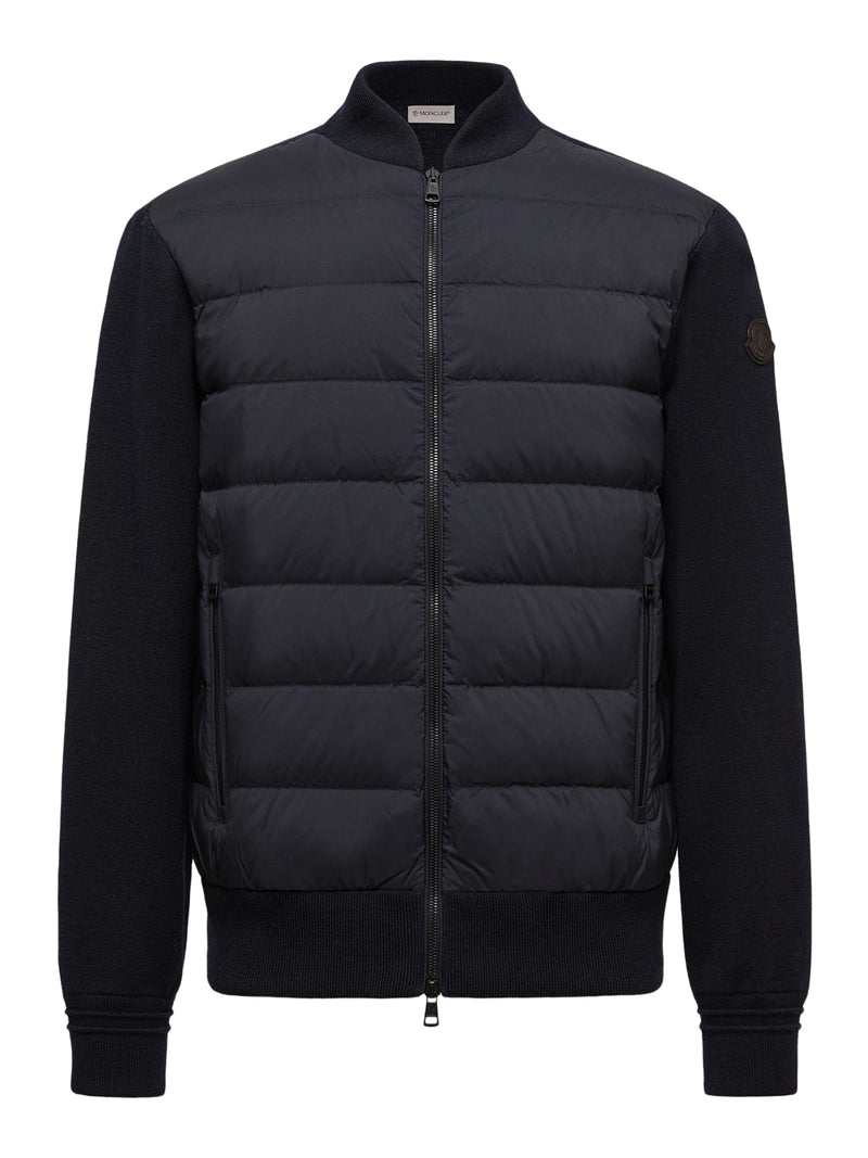 CARDIGAN IMBOTTITO IN LANA CON ZIP