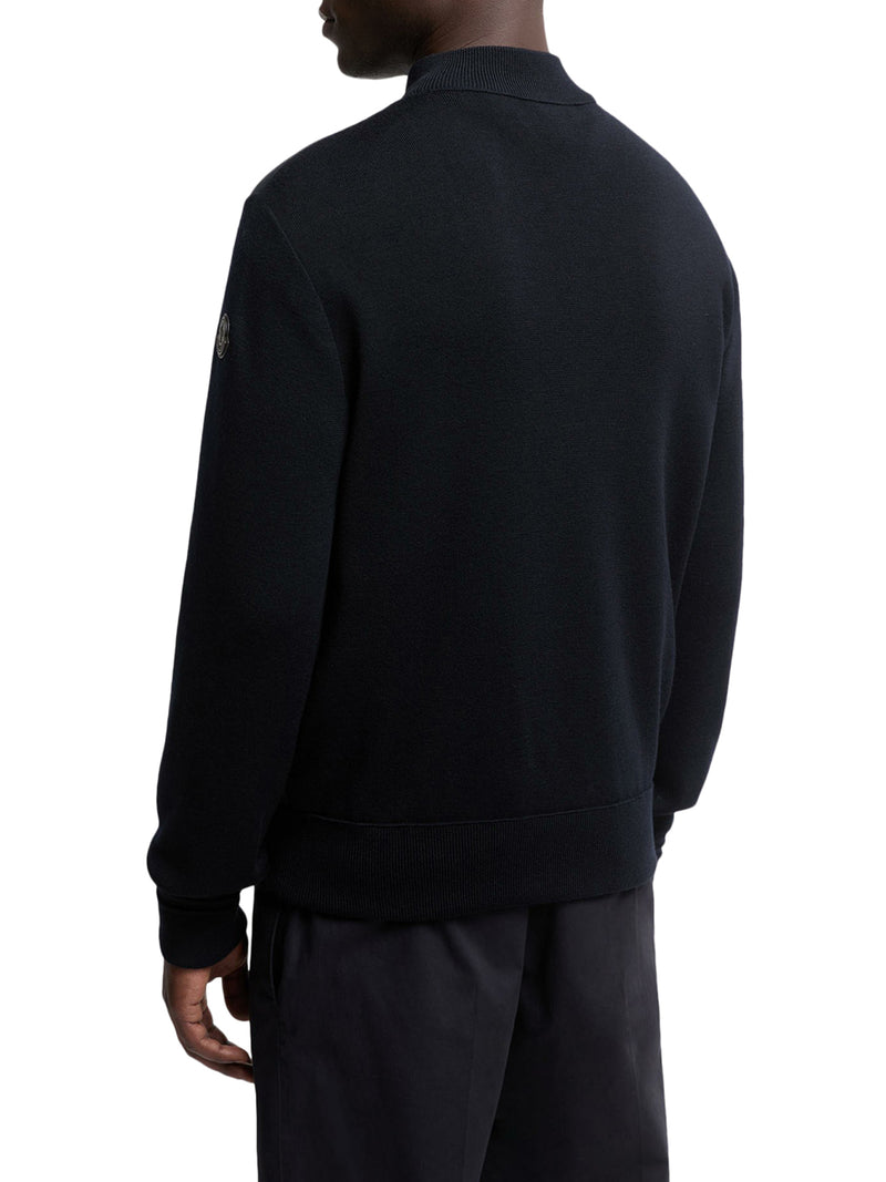 CARDIGAN IMBOTTITO IN LANA CON ZIP