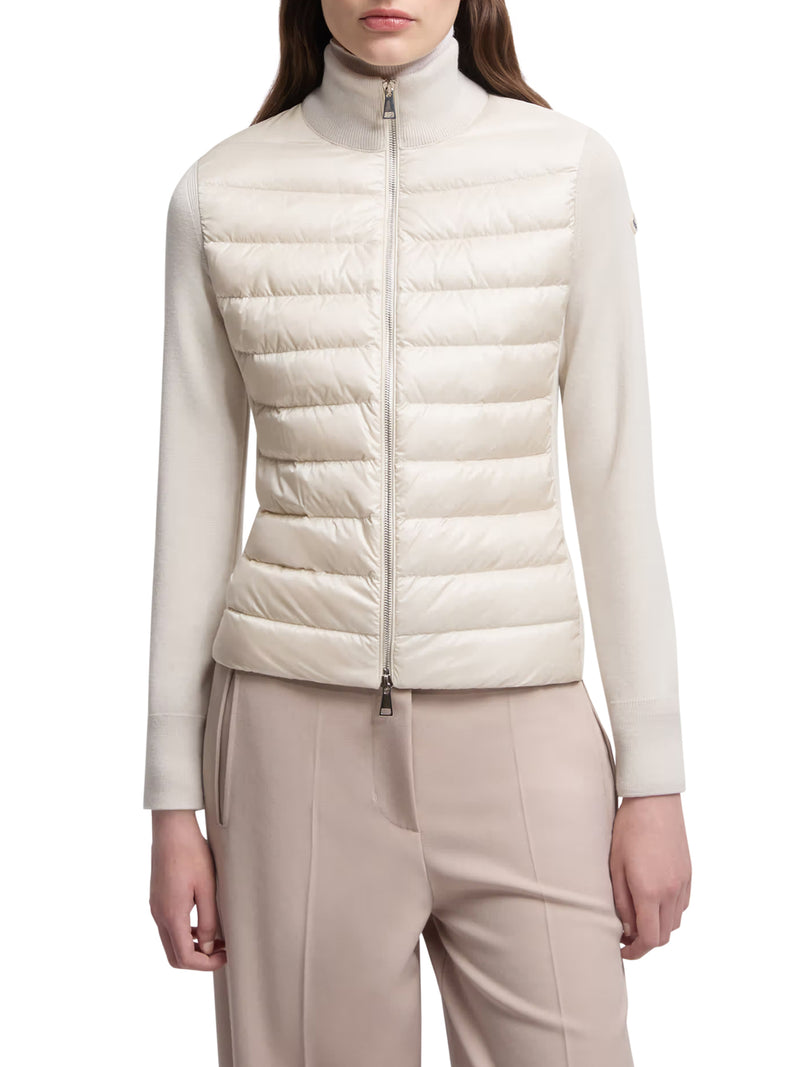 CARDIGAN IMBOTTIRO IN LANA CON ZIP