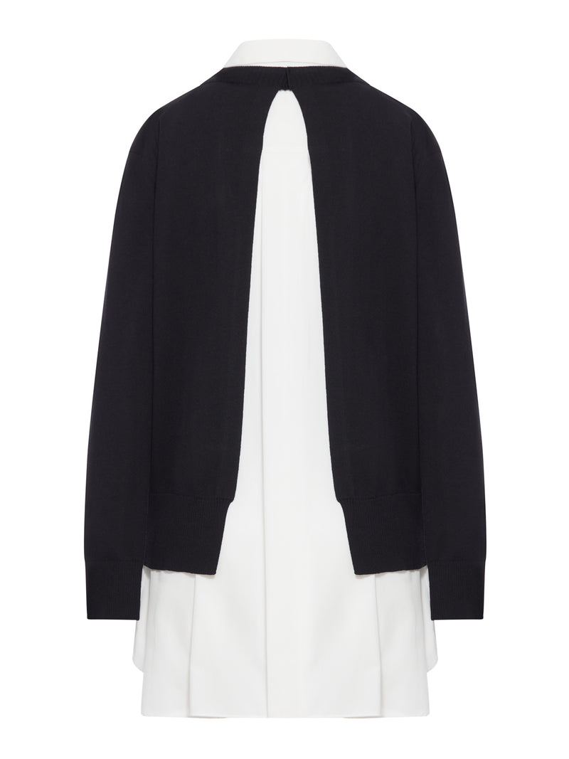 ABITO A STRATI IN MAGLIA DI POPELINE E COTONE