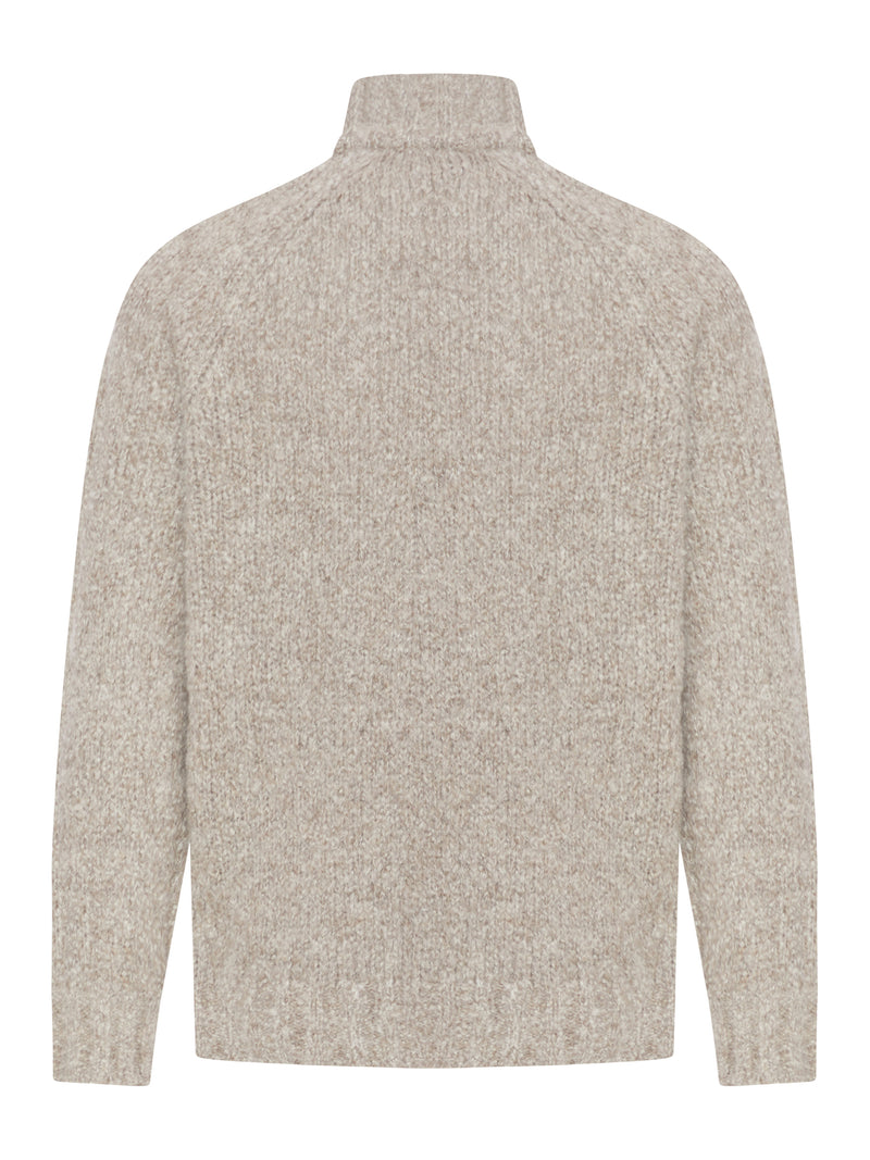 CARDIGAN CON ZIP IN CASHMERE MELANGE