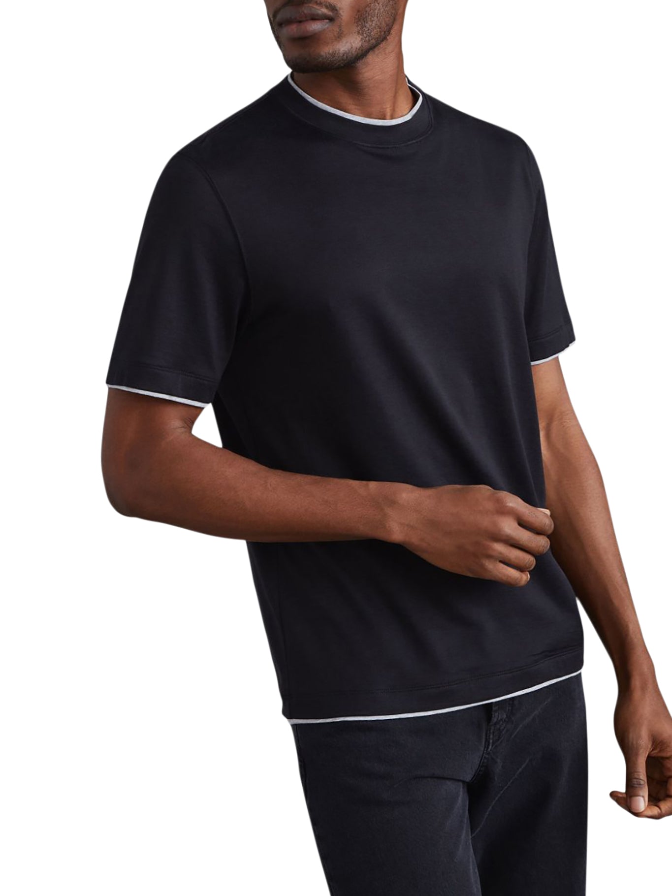 T-SHIRT IN JERSEY CON PROFILI  A CONTRASTO