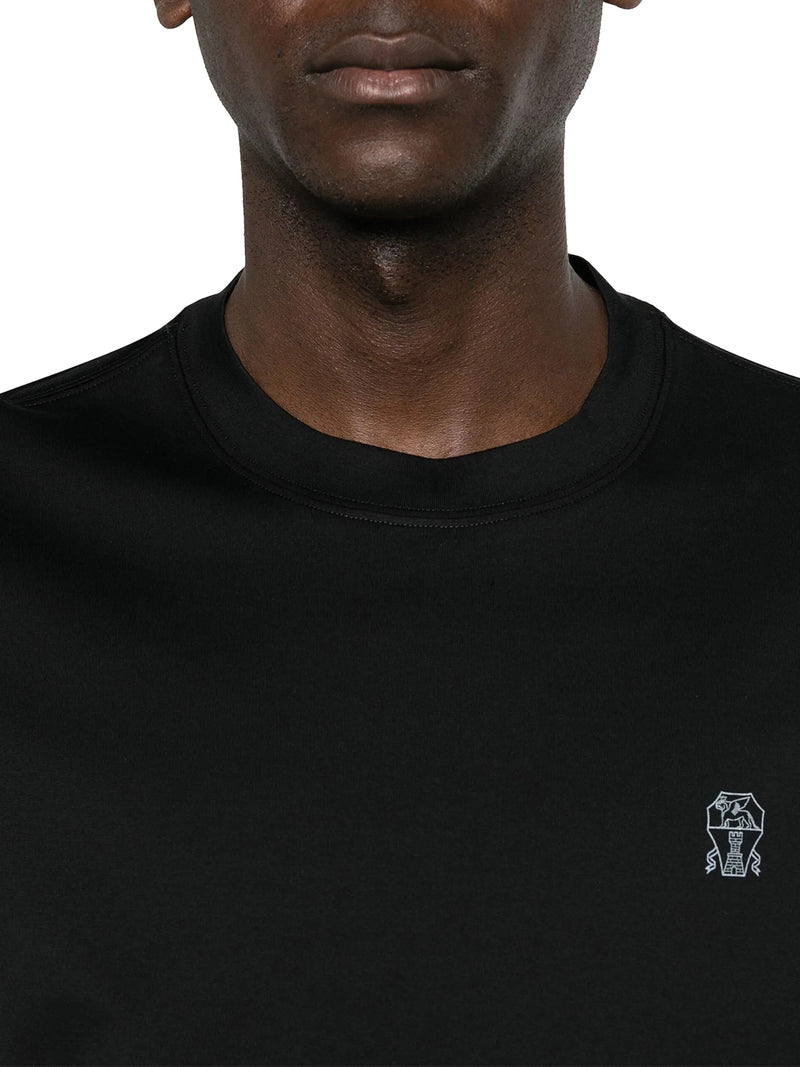 T-SHIRT IN COTONE CON LOGO STAMPATO A CONTRASTO