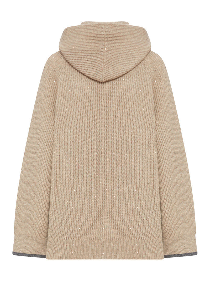 MAGLIONE IN CASHMERE CON CAPPUCCIO