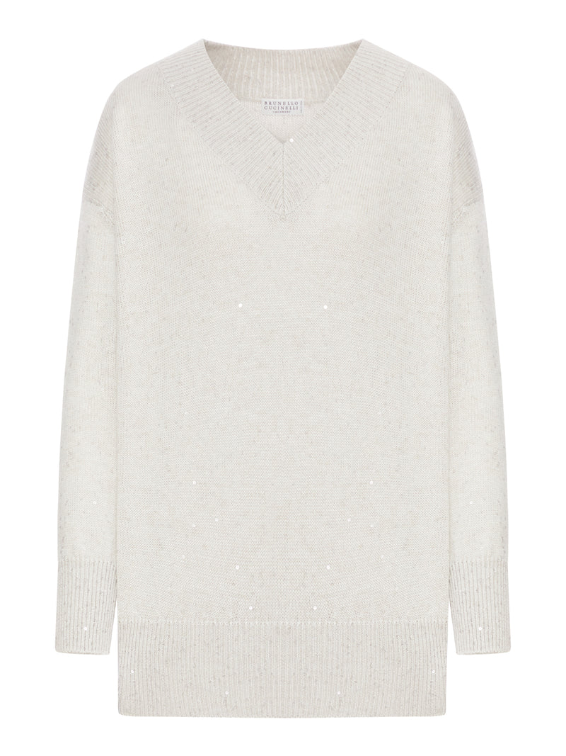 MAGLIA IN CASHMERE CON SCOLLO A V