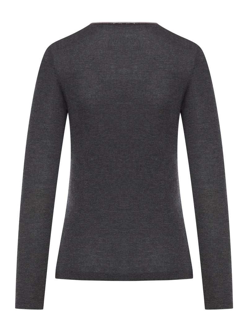 MAGLIA IN LANA CON RIFINITURE A CONTRASTO