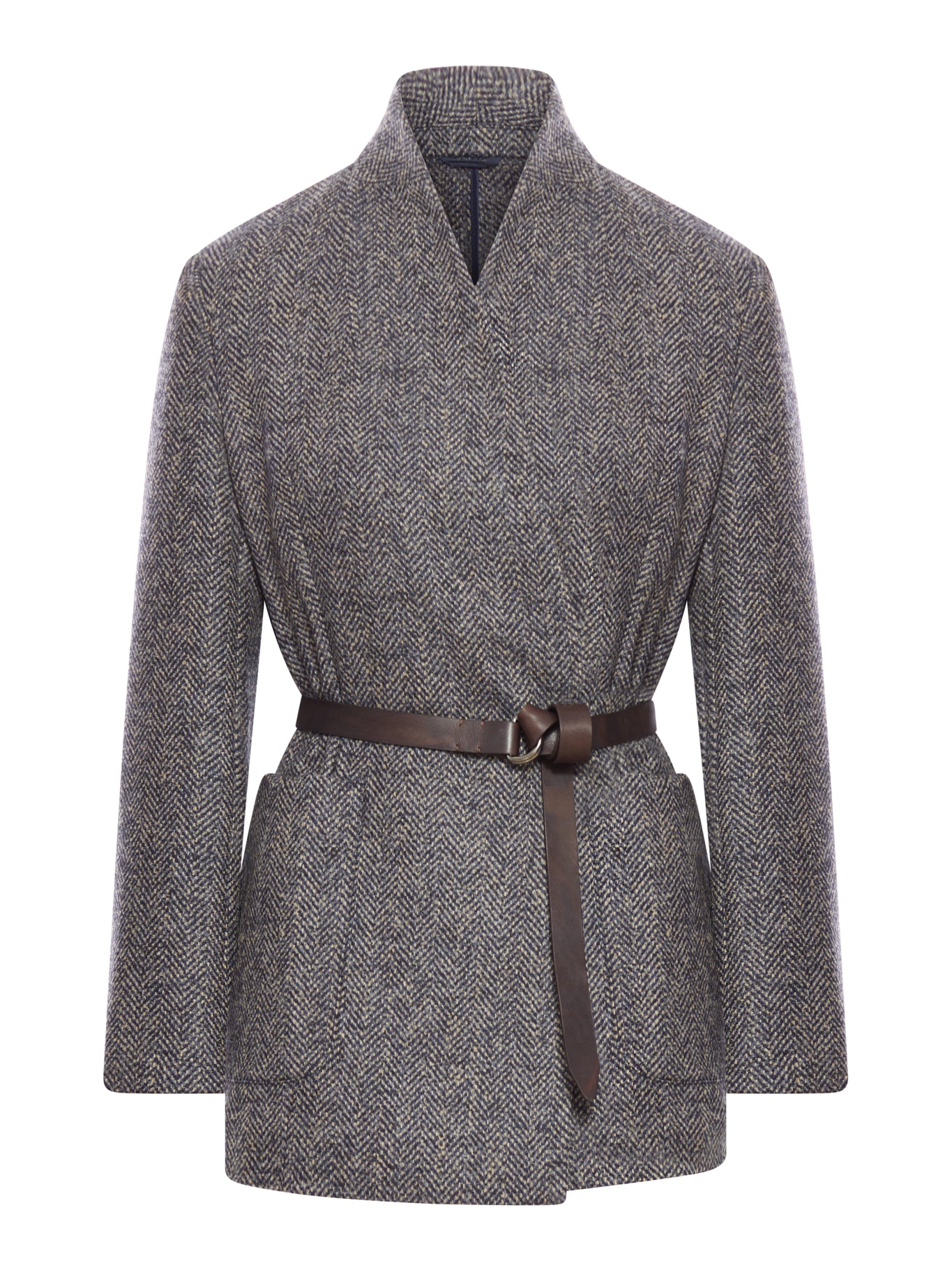 GIACCA IN CASHMERE CON CINTURA IN PELLE