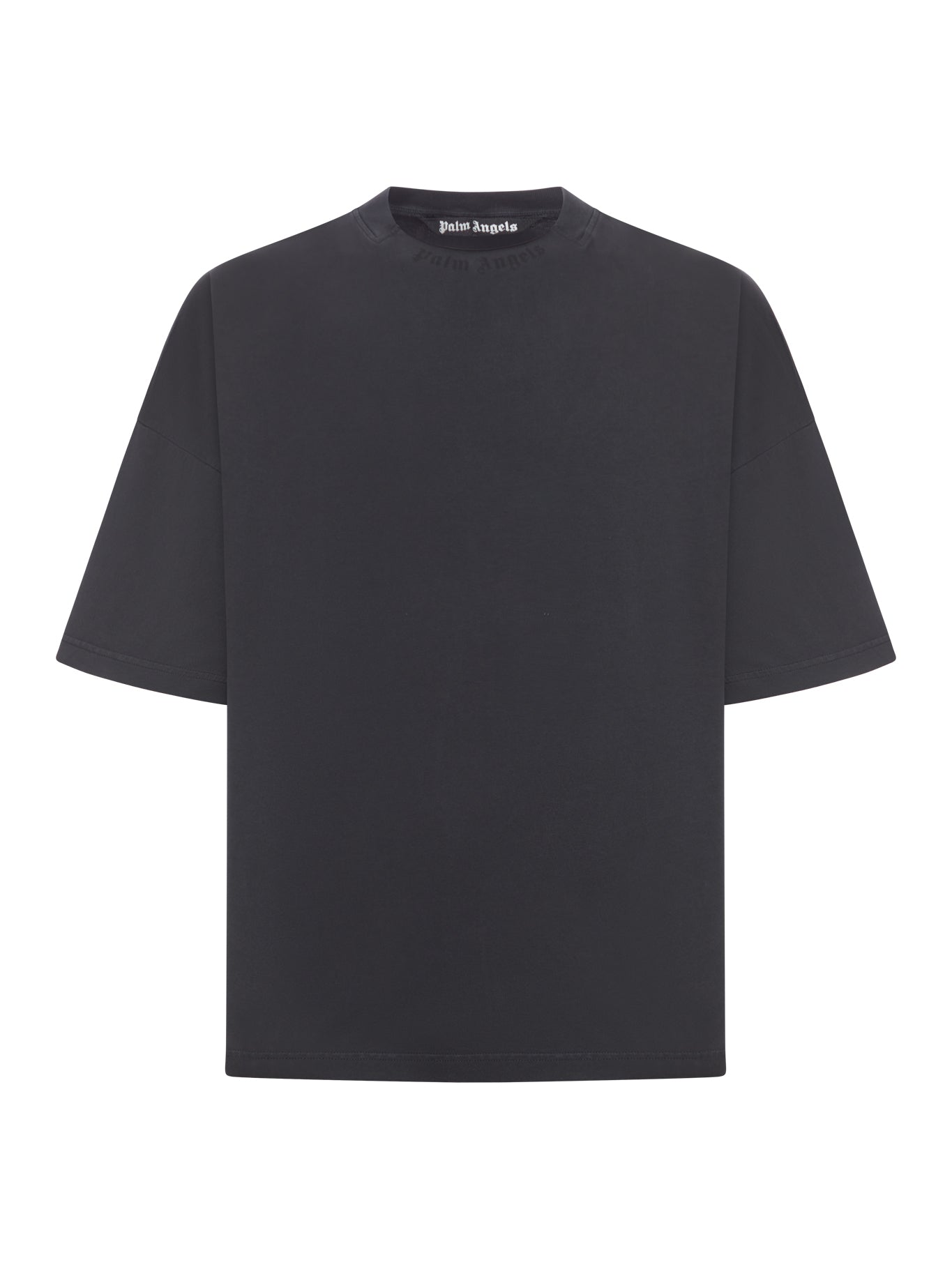 T-SHIRT CON COLLO LARGO E LOGO CURVO