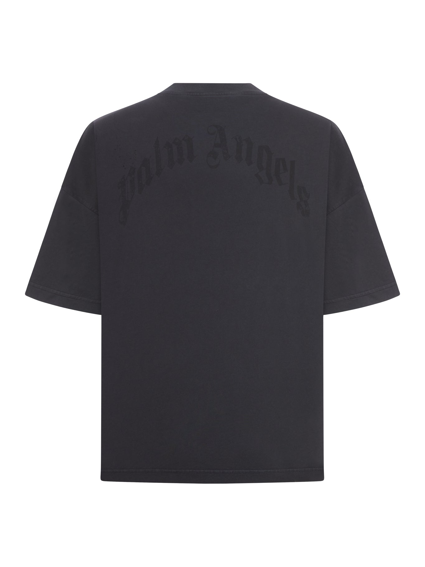 T-SHIRT CON COLLO LARGO E LOGO CURVO