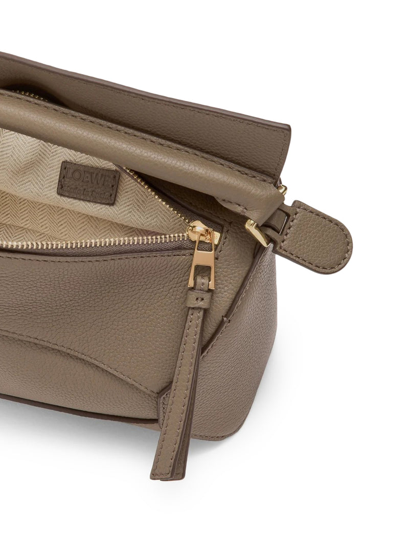 BORSA PUZZLE EDGE MINI IN PELLE GRANATA