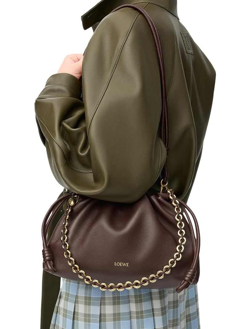 BORSA MEDIA FLAMENCO IN MORBIDA NAPPA D`AGNELLO