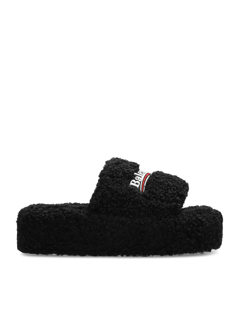 SLIPPERS PLATFORM IN SHEARLING