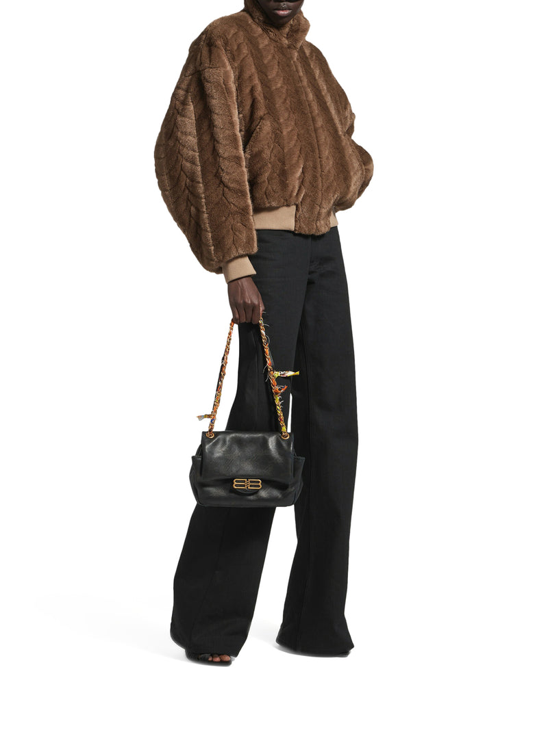 GIACCA CROPPED CON FANTASIA A TRECCE  IN RILIEVO