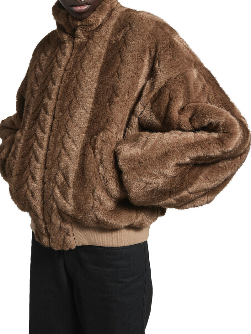 GIACCA CROPPED CON FANTASIA A TRECCE  IN RILIEVO