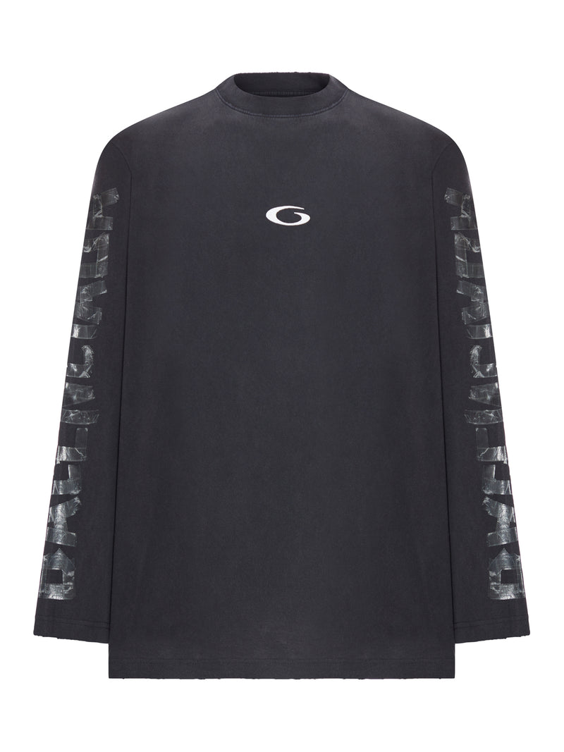 T-SHIRT CON MANICHE LUNGHE E NASTRO TRASPARENTE