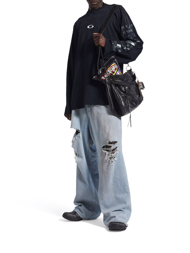 T-SHIRT CON MANICHE LUNGHE E NASTRO TRASPARENTE