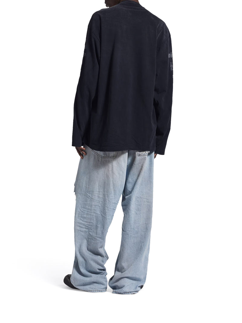 T-SHIRT CON MANICHE LUNGHE E NASTRO TRASPARENTE