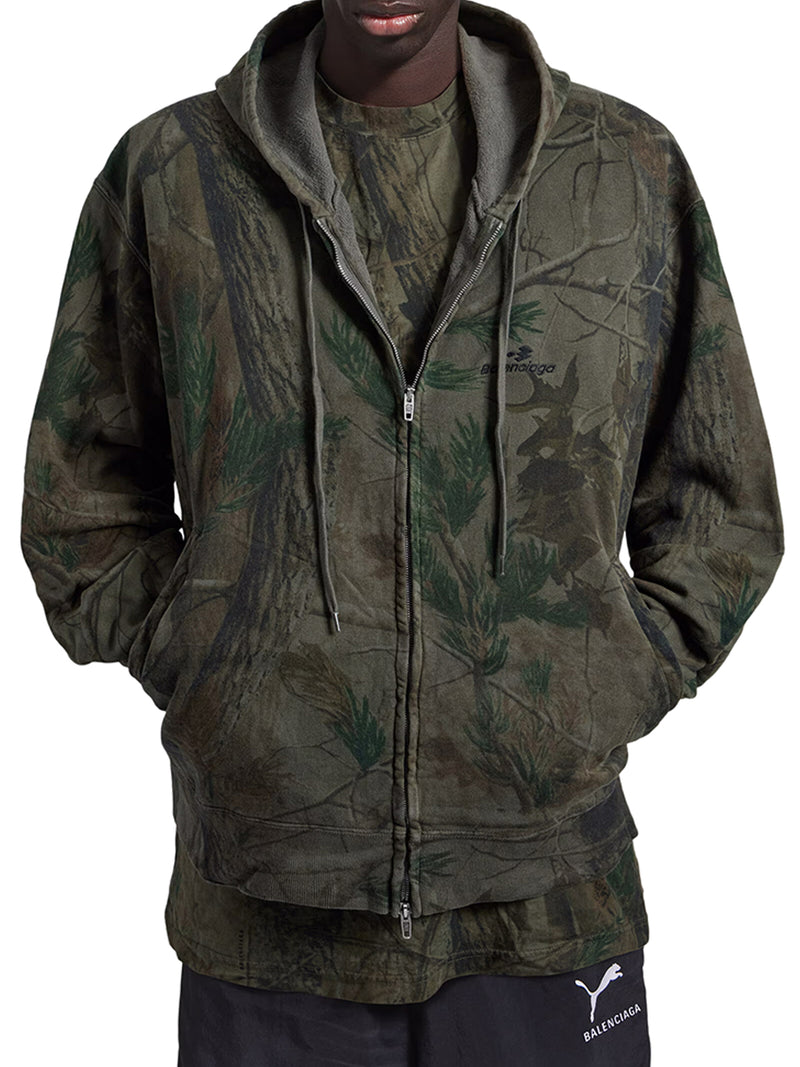 HOODIE CON ZIP DIAMOND B OVERSIZE