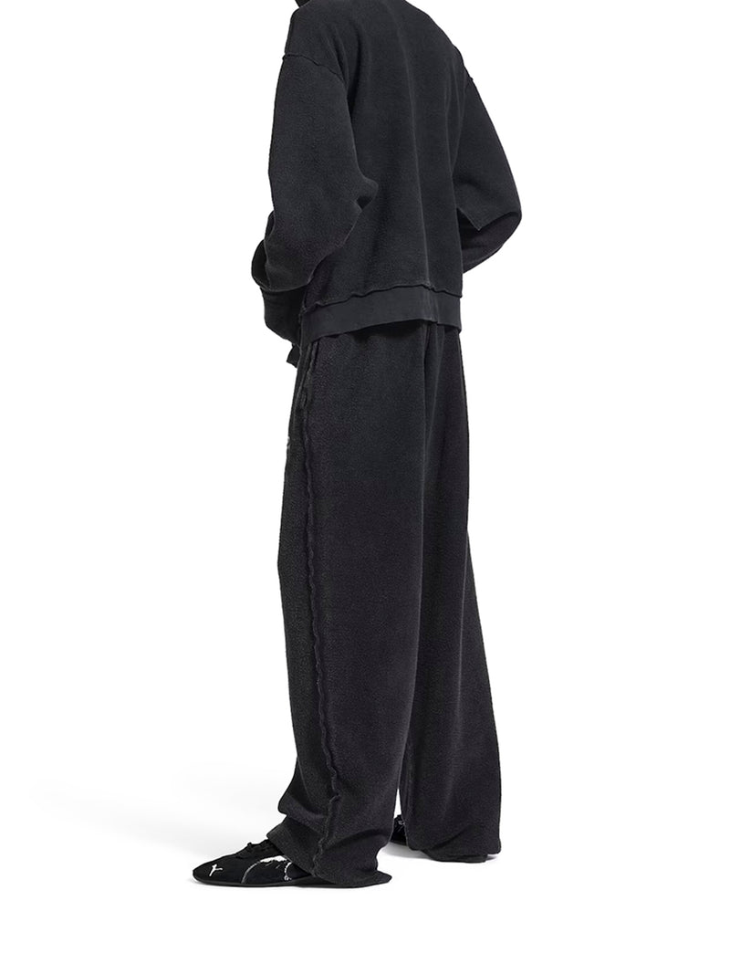 FELPA CON ZIP INSIDE-OUT 3B SPORTS ICON IN NERO DÉLAVÉ