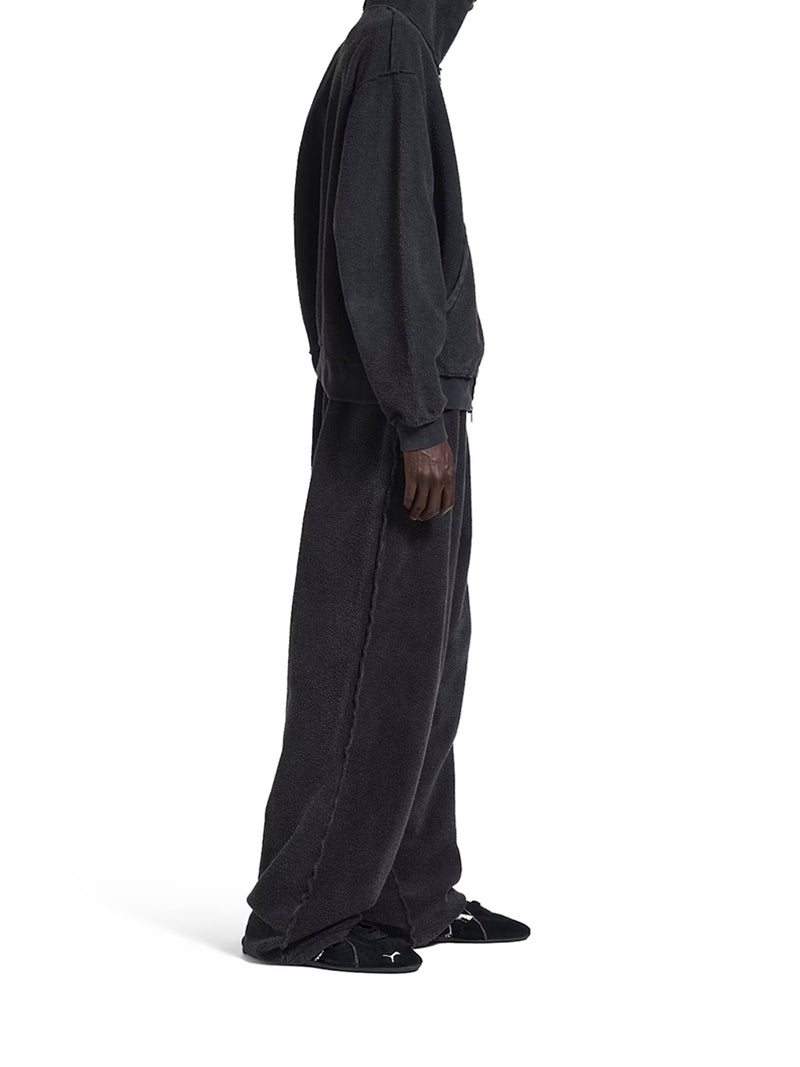 FELPA CON ZIP INSIDE-OUT 3B SPORTS ICON IN NERO DÉLAVÉ