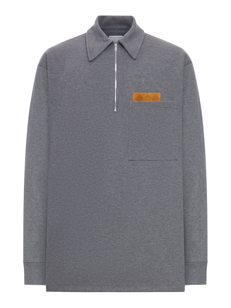 POLO IN JERSEY DI COTONE MELANGE