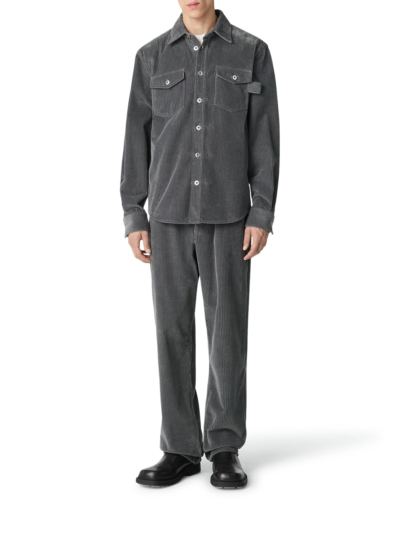 CAMICIA IN VELLUTO A COSTE DI COTONE OPACO