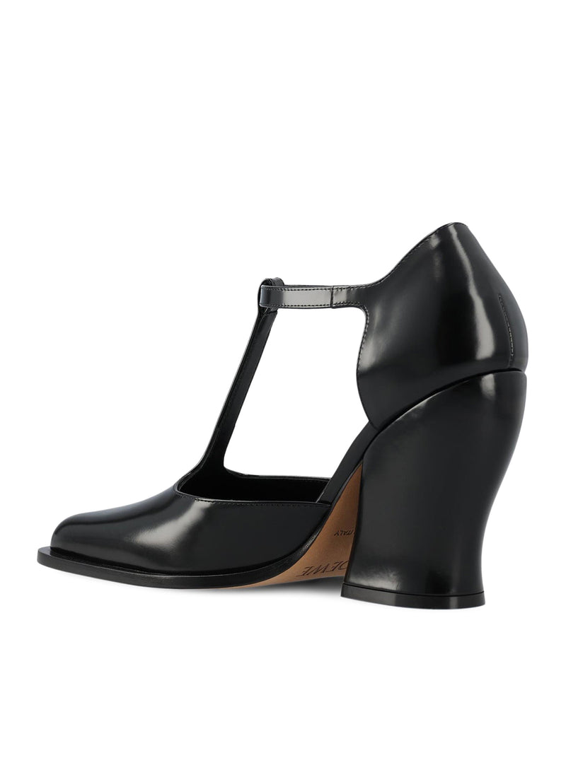 DÉCOLLETÉ T-BAR ONDA IN PELLE DI VITELLO SPAZZOLATA