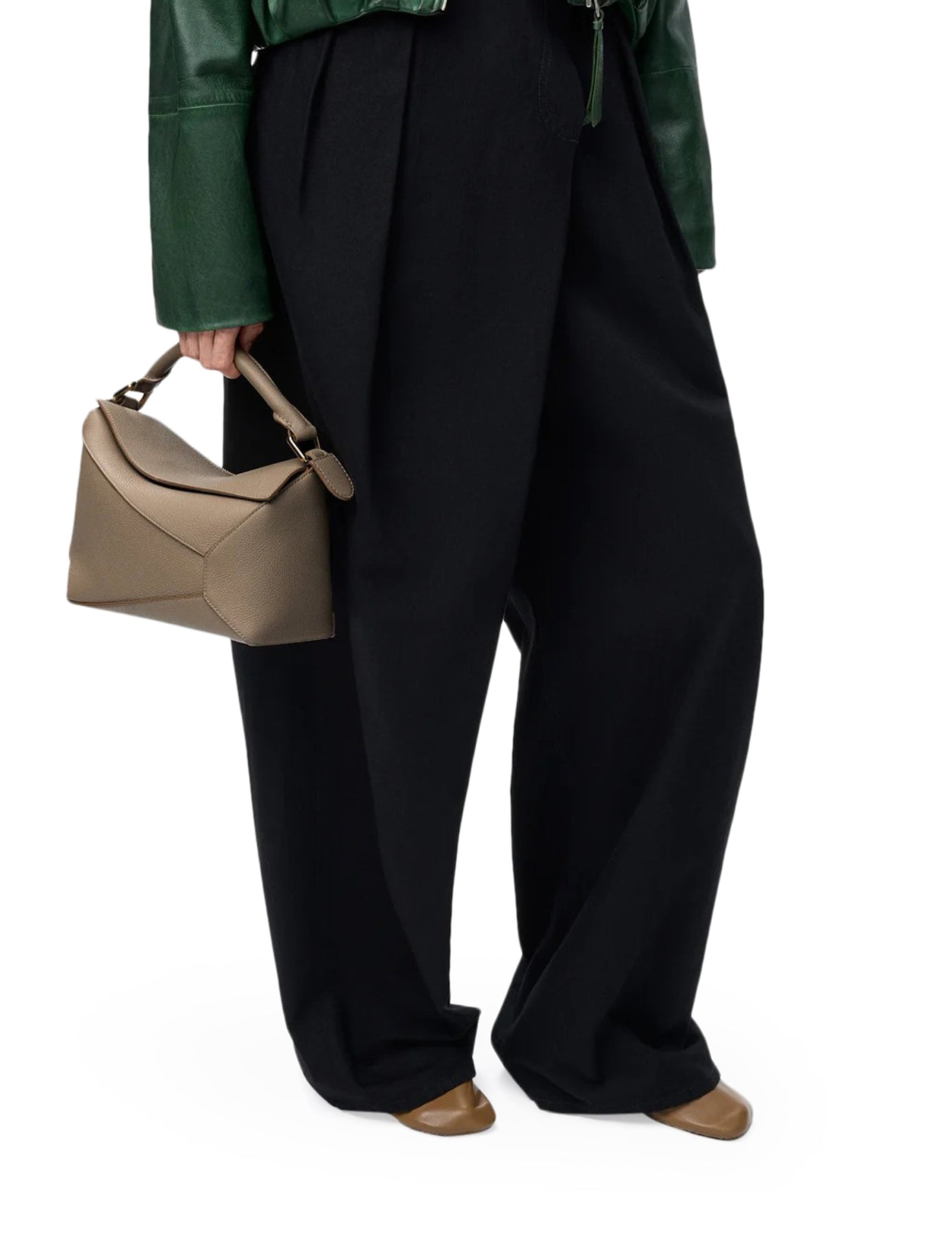 BORSA PUZZLE EDGE PICCOLA IN PELLE DI VITELLO GRANATA