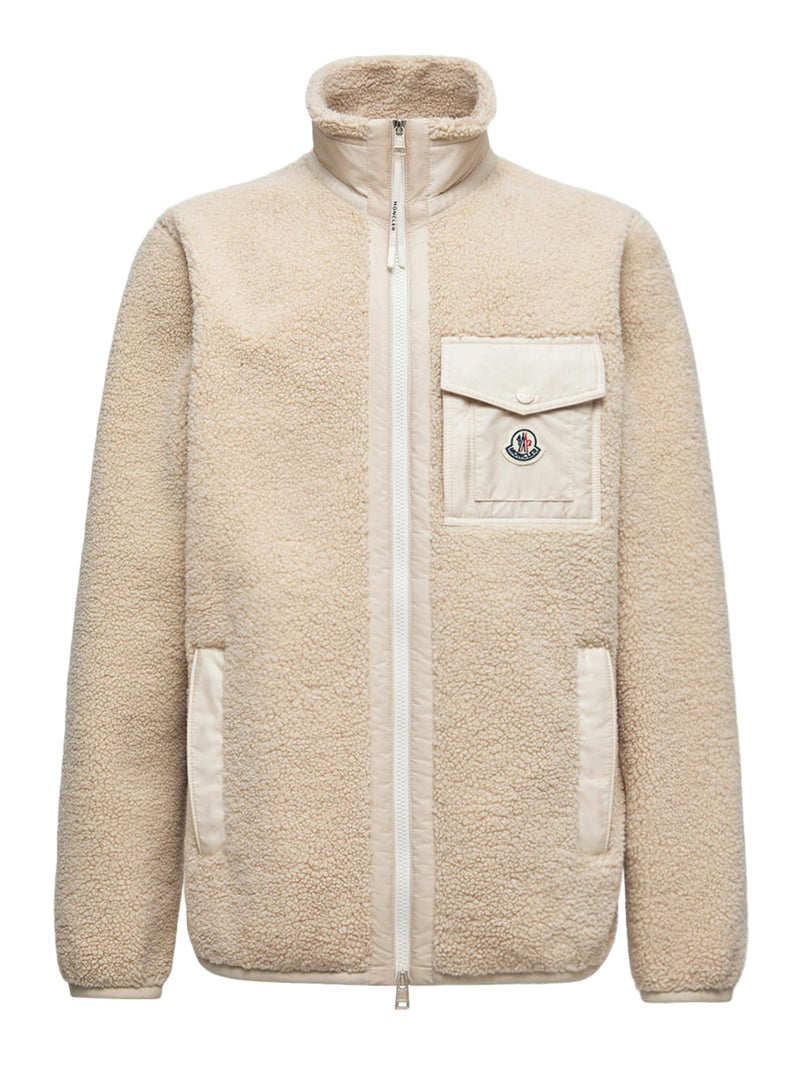 FELPA IN PILE EFFETTO TEDDY CON ZIP E TASCA