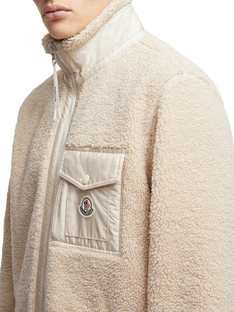 FELPA IN PILE EFFETTO TEDDY CON ZIP E TASCA