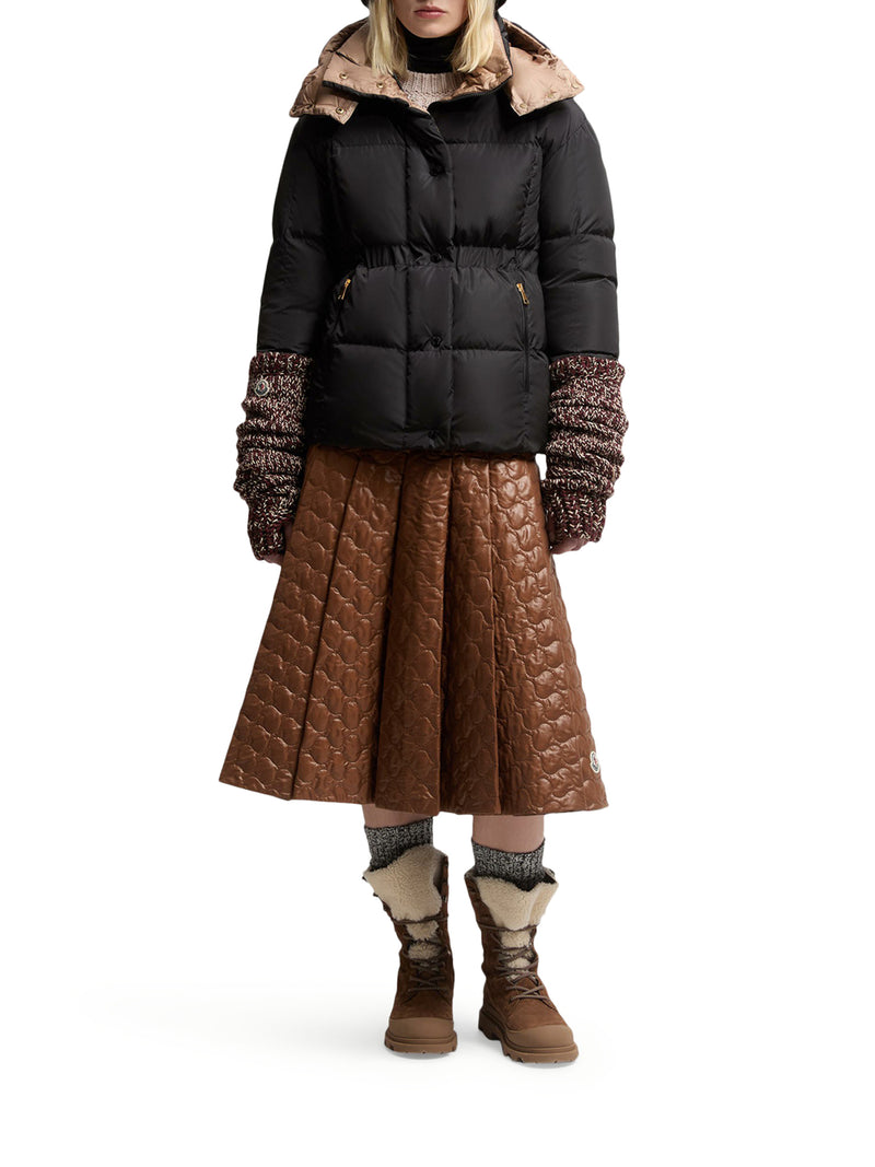 PIUMINO CORTO CON CAPPUCCIO E TRAPUNTATURA A QUADRI AGNEUX