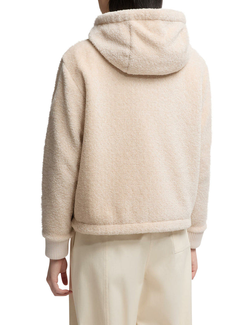 FELPA IMBOTTITA REVERSIBILE CON CAPPUCCIO