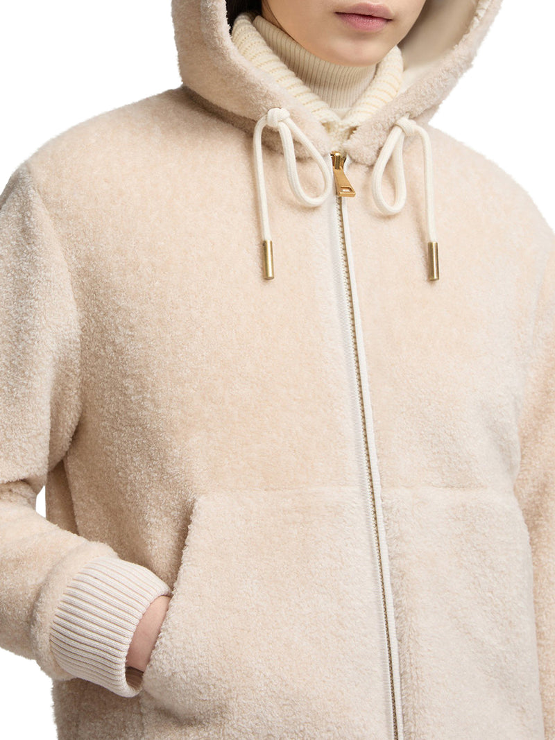 FELPA IMBOTTITA REVERSIBILE CON CAPPUCCIO