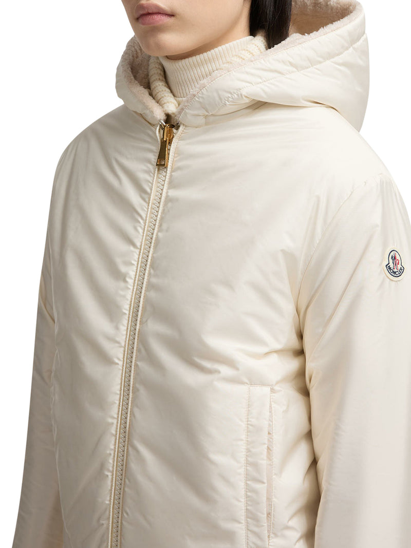 FELPA IMBOTTITA REVERSIBILE CON CAPPUCCIO