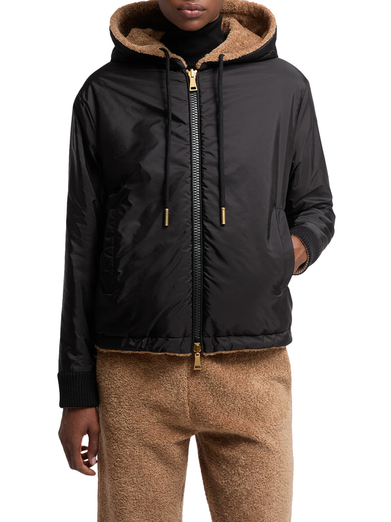 FELPA IMBOTTITA REVERSIBILE CON CAPPUCCIO