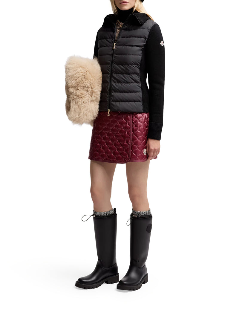 CARDIGAN IMBOTTITO IN LANA CON ZIP