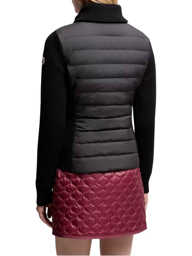 CARDIGAN IMBOTTITO IN LANA CON ZIP