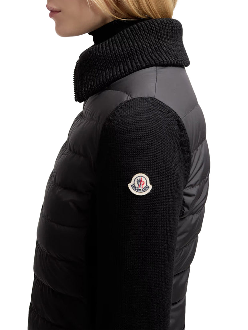 CARDIGAN IMBOTTITO IN LANA CON ZIP