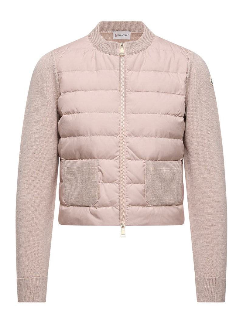 CARDIGAN IMBOTTITO IN LANA CON ZIP