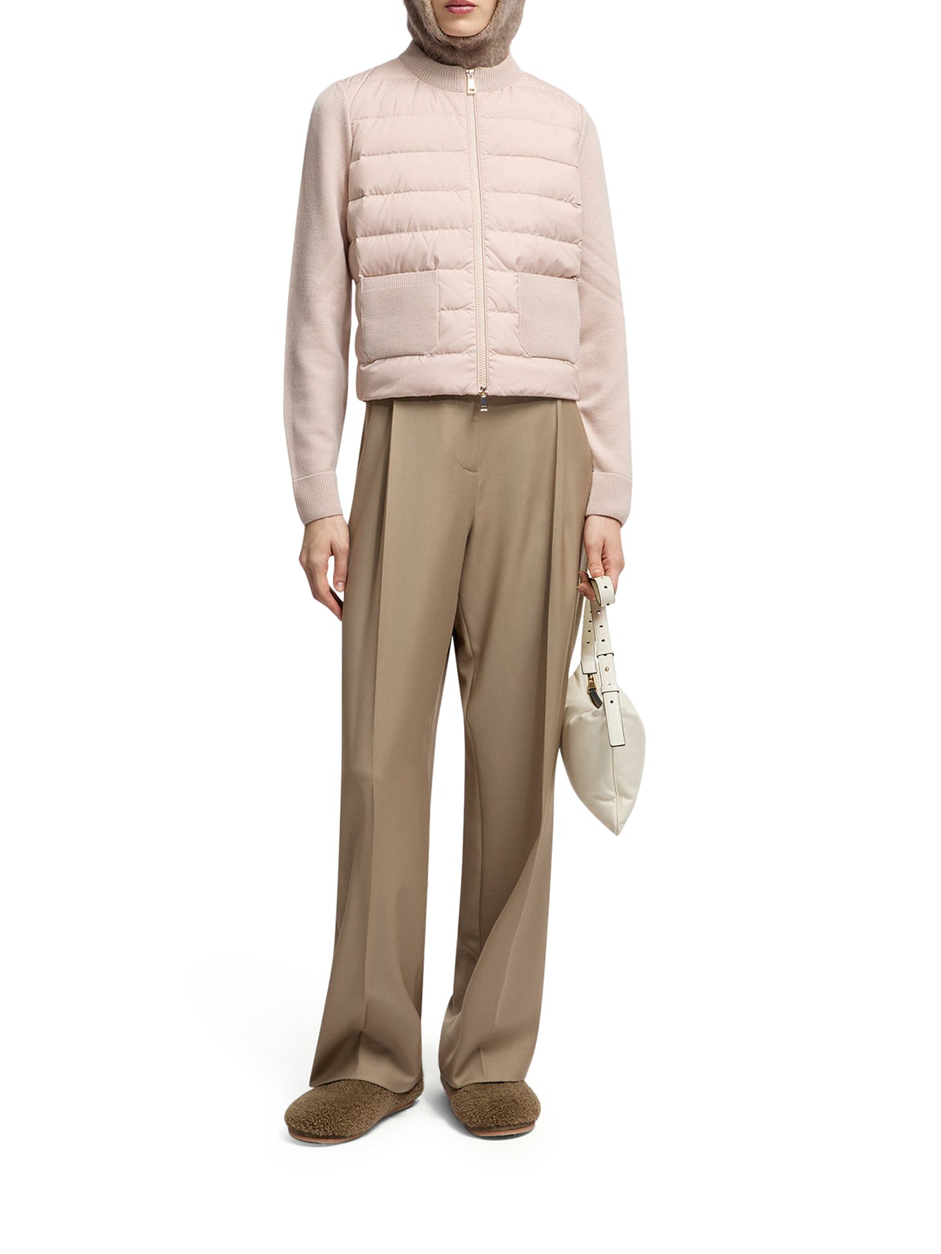 CARDIGAN IMBOTTITO IN LANA CON ZIP