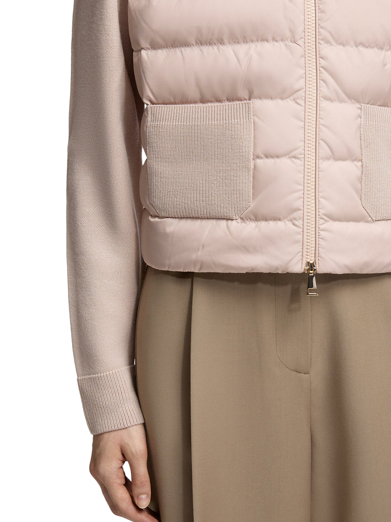 CARDIGAN IMBOTTITO IN LANA CON ZIP