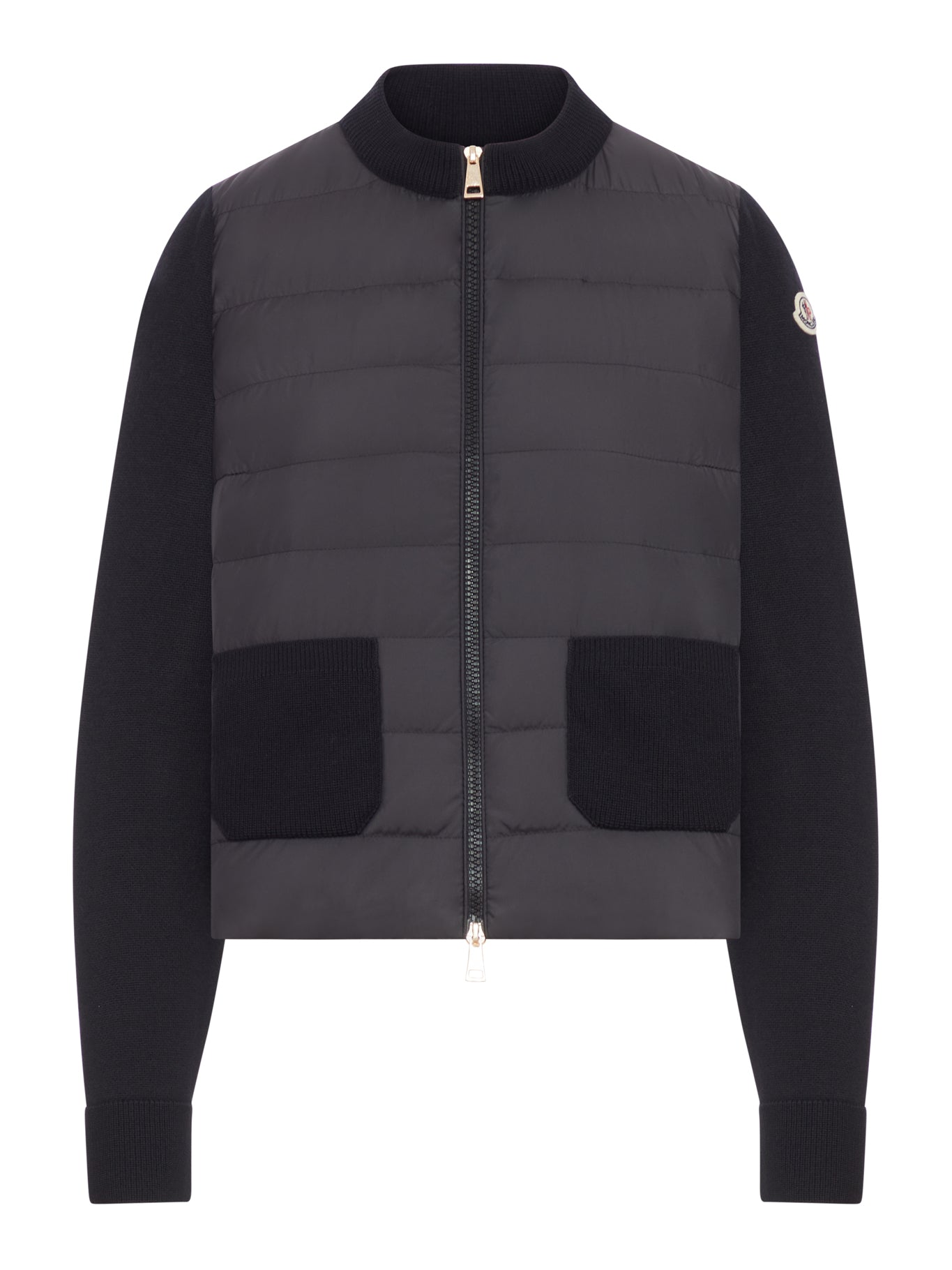 CARDIGAN IMBOTTITO IN LANA CON ZIP