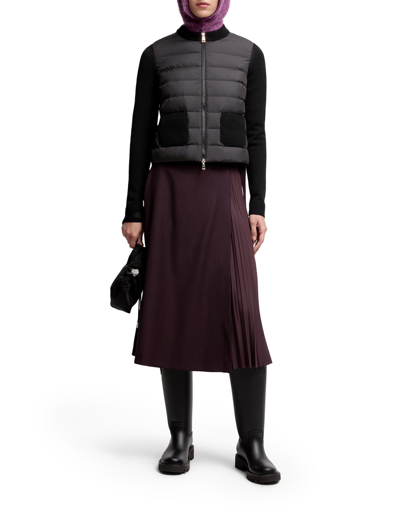 CARDIGAN IMBOTTITO IN LANA CON ZIP