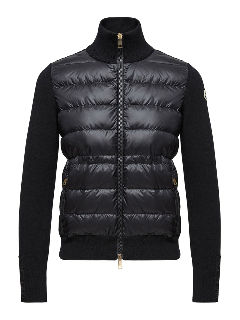 CARDIGAN IMBOTTITO IN LANA CON ZIP