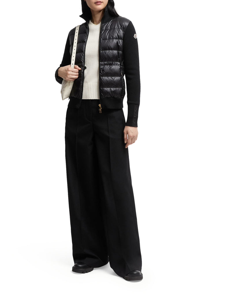 CARDIGAN IMBOTTITO IN LANA CON ZIP