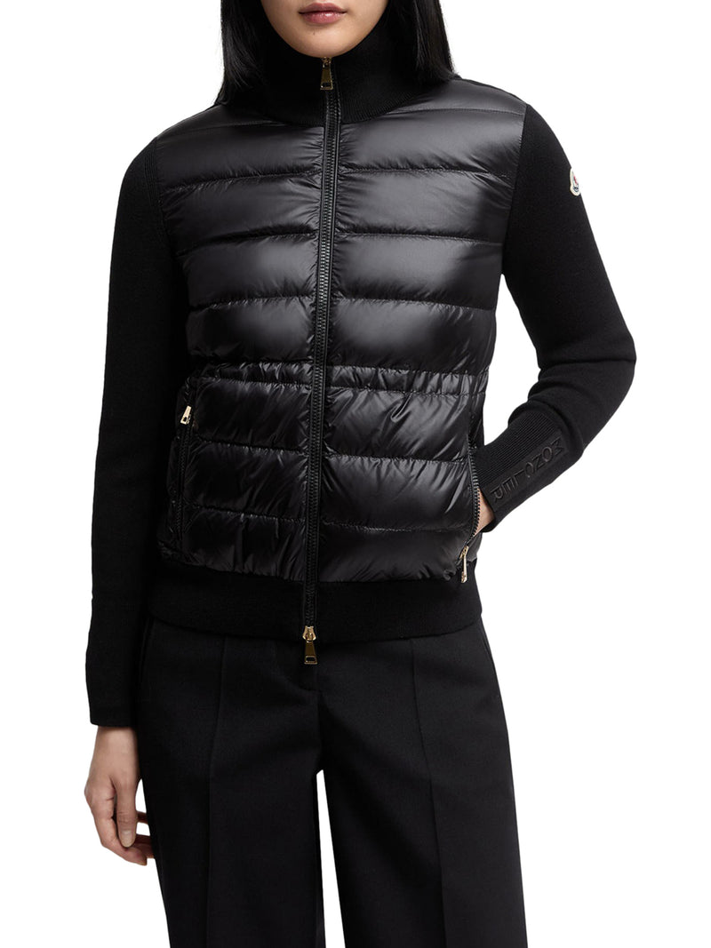 CARDIGAN IMBOTTITO IN LANA CON ZIP