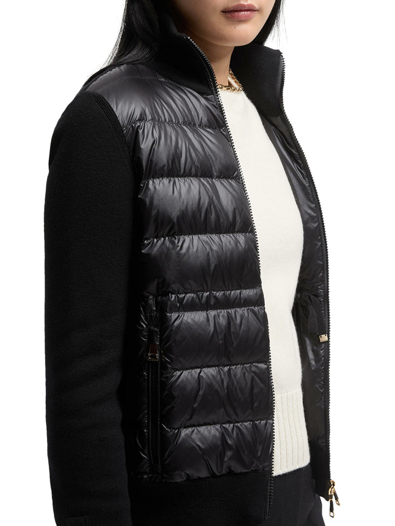 CARDIGAN IMBOTTITO IN LANA CON ZIP