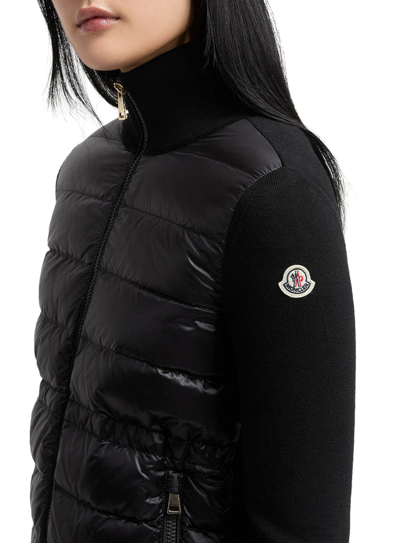 CARDIGAN IMBOTTITO IN LANA CON ZIP